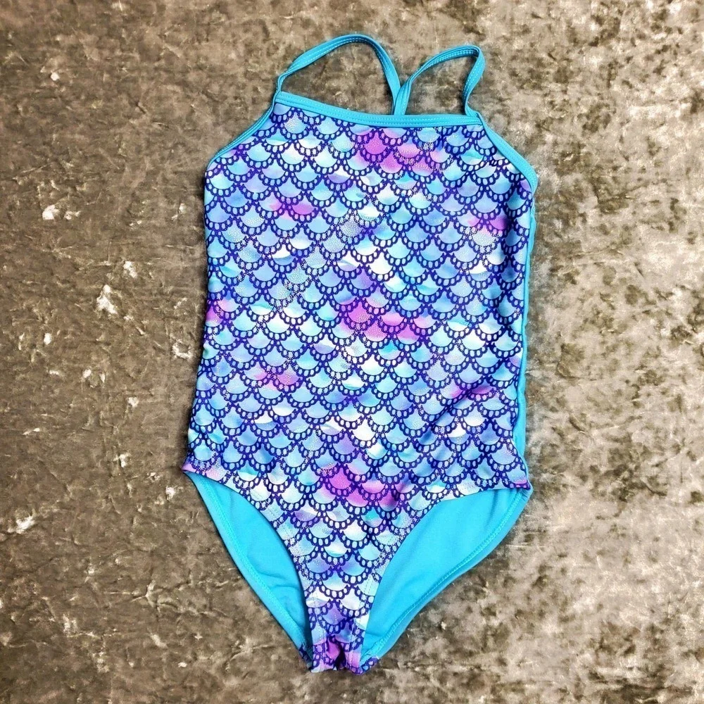 Wonder Nation Blue‎ Mermaid One-Piece Swimsuit